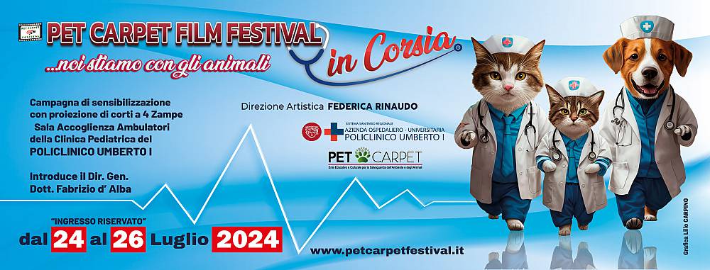 “pet carpet film festival in corsia al policlinico umberto i: crescere insieme - bambini e animali - fa bene. e arriva anche il premio noi stiamo con gli animali